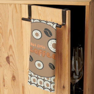 Linge De Cuisine Mais le premier café givré Donuts Brown