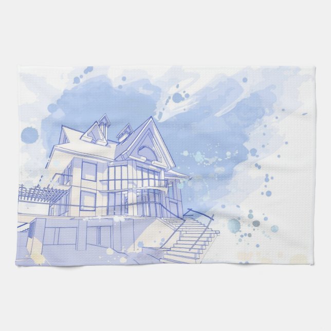 Linge De Cuisine maison : aspiration d'aquarelle (Horizontal)