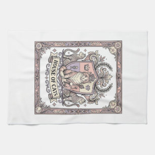 Linge De Cuisine Maison de chats Blason de chat Armoiries Vintage