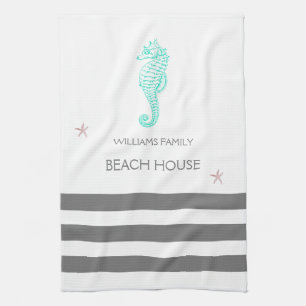 LINGE DE CUISINE MAISON DE FAMILLE AU BORD DE LA MER HIPOCAMPE ET É