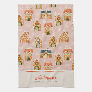 Linge De Cuisine Maison de pain d'épice de Noël Cookie rose