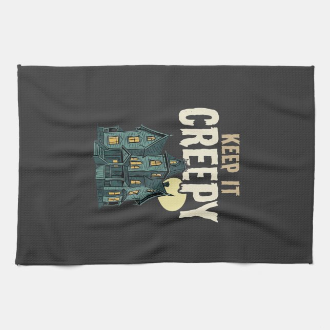 Linge De Cuisine Maison Hantée Creepy Design Halloween_1 (Horizontal)