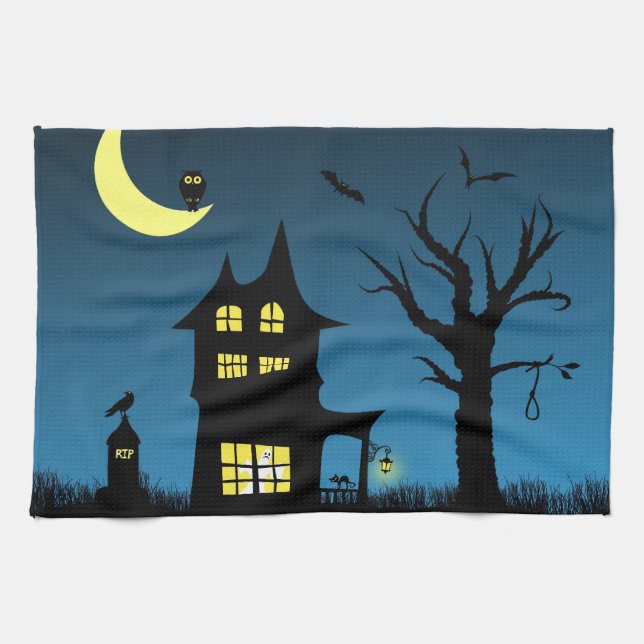 Linge De Cuisine Maison Hantée éffrayante Halloween Décoratif (Horizontal)