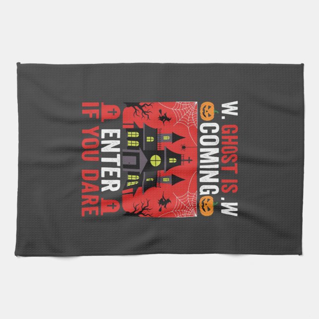 Linge De Cuisine Maison Hantée Halloween Entrez Si Vous Osez (Horizontal)