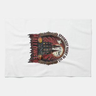 Linge De Cuisine Maison Hantée Halloween Gravure Vintage Épouvantab