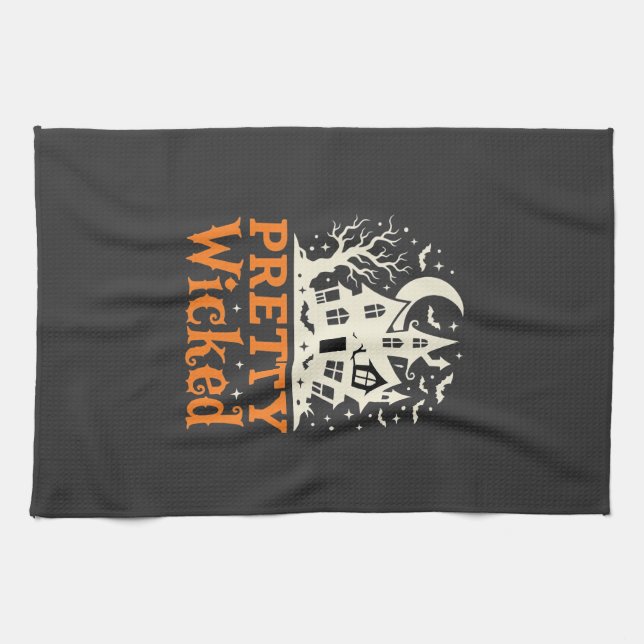 Linge De Cuisine Maison hantée Halloween Pretty Wicked_1 (Horizontal)