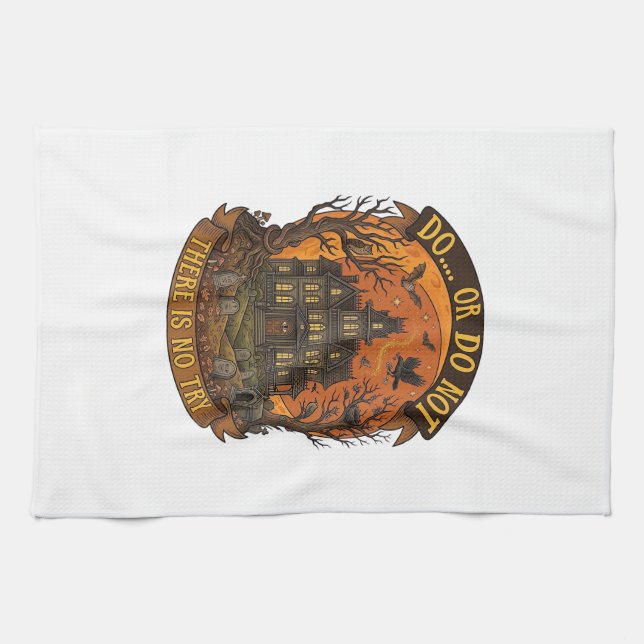 Linge De Cuisine Maison Hantée Ne Pas Essayer Halloween (Horizontal)