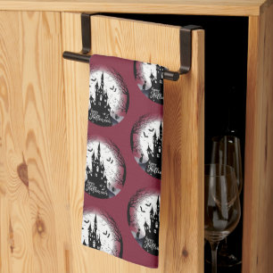 Linge De Cuisine Maison hantée pleine lune chauves-souris Joyeux Ha