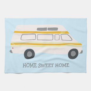 Linge De Cuisine MAISON SWEET HOME Retro Campervan Motorhome RV BLE
