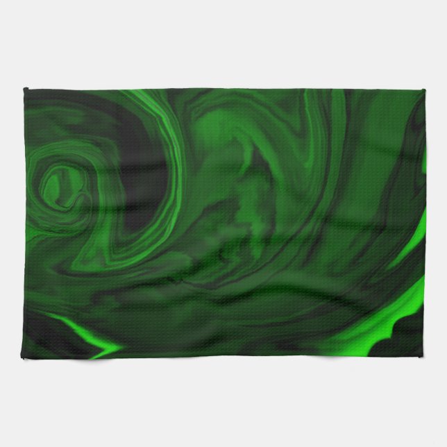 Linge De Cuisine malachite vert texture (Horizontal)