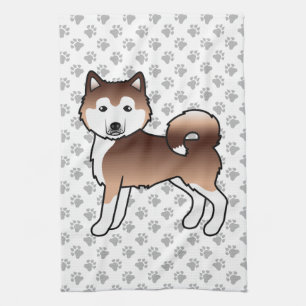 Linge De Cuisine Malamute d'Alaska rouge chien de dessin animé mign