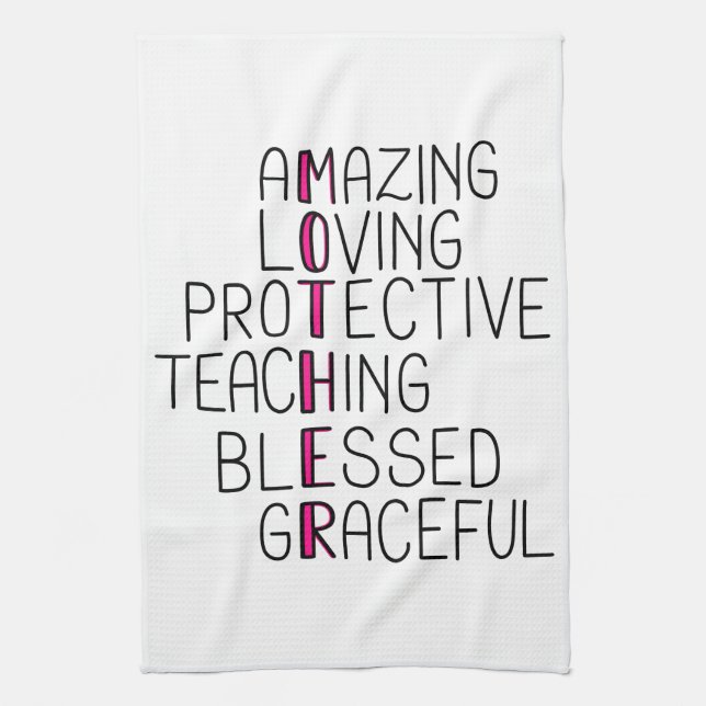 Linge De Cuisine Maman Anagram Extraordinaire Amour Protective Mère (Vertical)