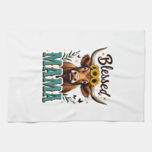Linge De Cuisine Maman bénie vintage vache highland tournesol Weste
