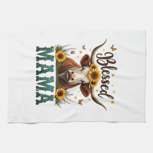 Linge De Cuisine Maman Bénie Vintage Vache Highland Tournesol Weste