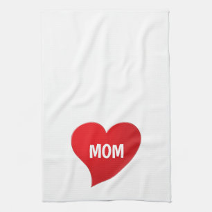 Linge De Cuisine Maman blanc coeur rouge mignon graphique moderne c