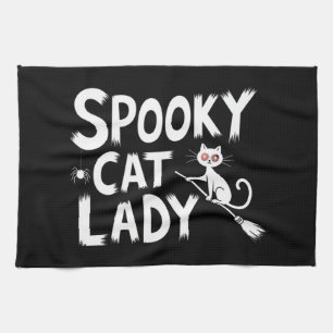 Linge De Cuisine Maman Chat Effrayant Dame Chat Effrayant Halloween