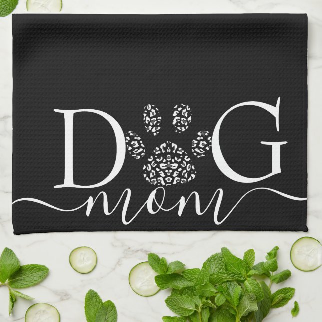 Linge De Cuisine Maman chien empreinte de patte  (Plié)