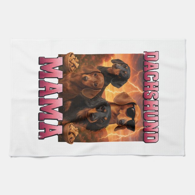 Linge De Cuisine Maman dachshund (Horizontal)