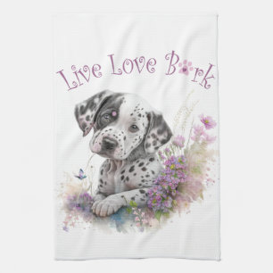 Linge De Cuisine Maman Dalmatien Fleurie
