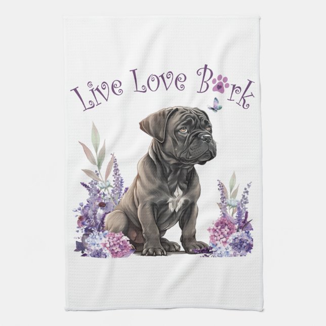 Linge De Cuisine Maman de Cane Corso Fleurie (Vertical)