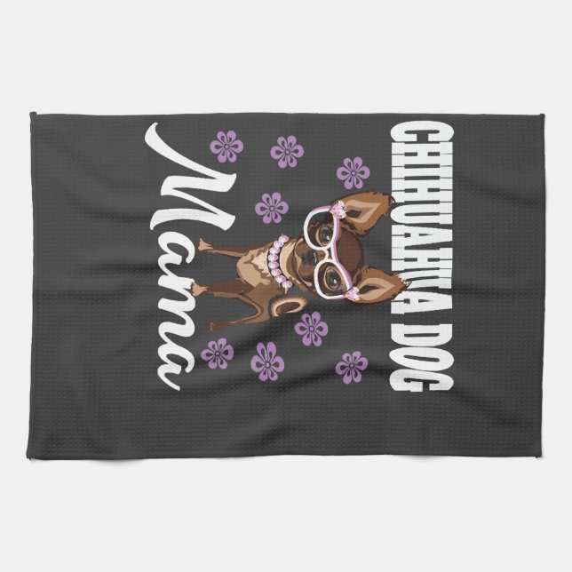 Linge De Cuisine Maman de chihuahua femme   (Horizontal)