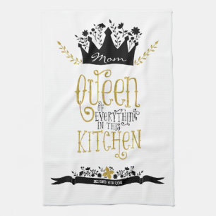 Linge De Cuisine Maman - Reine de la cuisine   Parties scintillant 