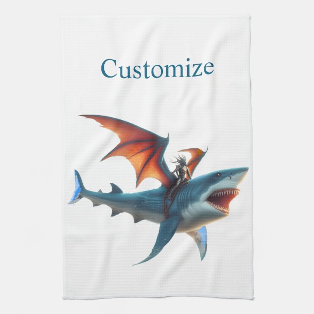 Linge De Cuisine Man-Bat équitation Scary Shark Thunder_Cove (Vertical)