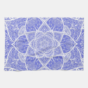 Linge De Cuisine Mandala bleu et blanc - Loergann en Bluebell
