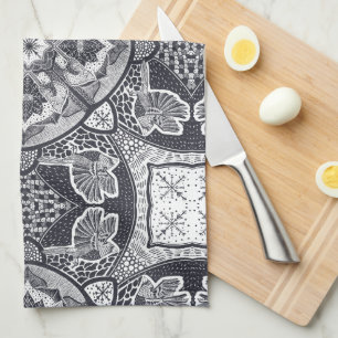 Linge De Cuisine Mandala de cardinaux hivernaux dessinés à la main
