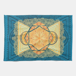 Linge De Cuisine Mandala de géométrie sacrée radiante