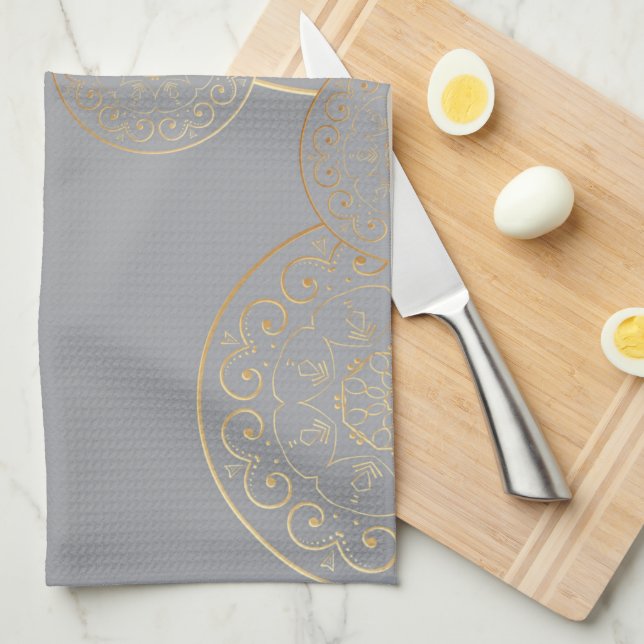 Linge De Cuisine Mandala de luxe 49 (Quart Plié)