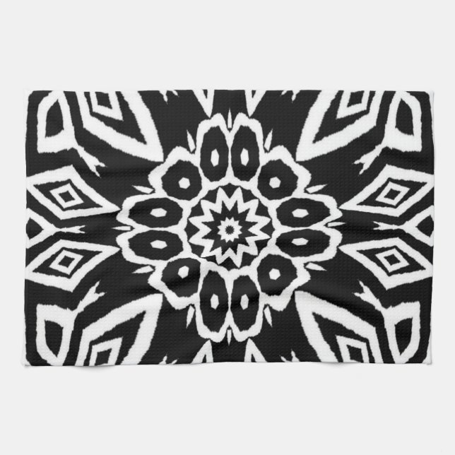 Linge De Cuisine Mandala de minuit (Horizontal)