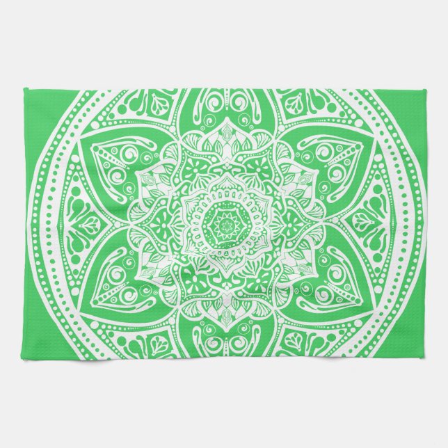 Linge De Cuisine Mandala du printemps (Horizontal)