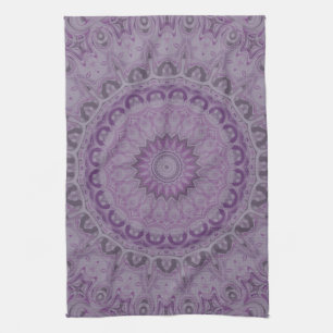 Linge De Cuisine Mandala Rêve Aquarelle dans des Tons de Violet