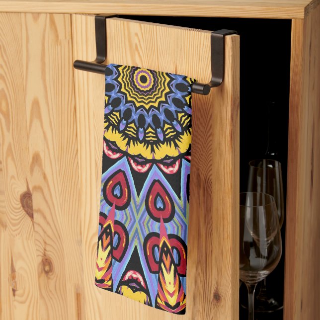 Linge De Cuisine Mandala Trippy Retro Hippie Boho Chic Bohème (Pliage en tiers)