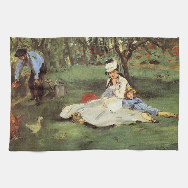 Linge De Cuisine Manet Impressionniste Français Famille Jardin Pein (Horizontal)
