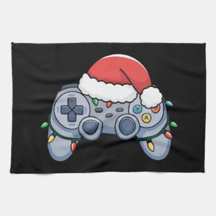 Linge De Cuisine Manette de jeu vidéo chapeau de Noël de père Noël 