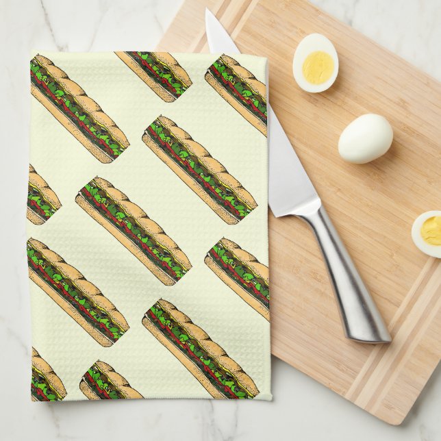 Linge De Cuisine Manger un jour de hoagie (Quart Plié)