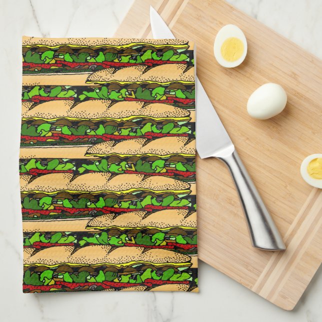 Linge De Cuisine Manger un jour de hoagie (Quart Plié)