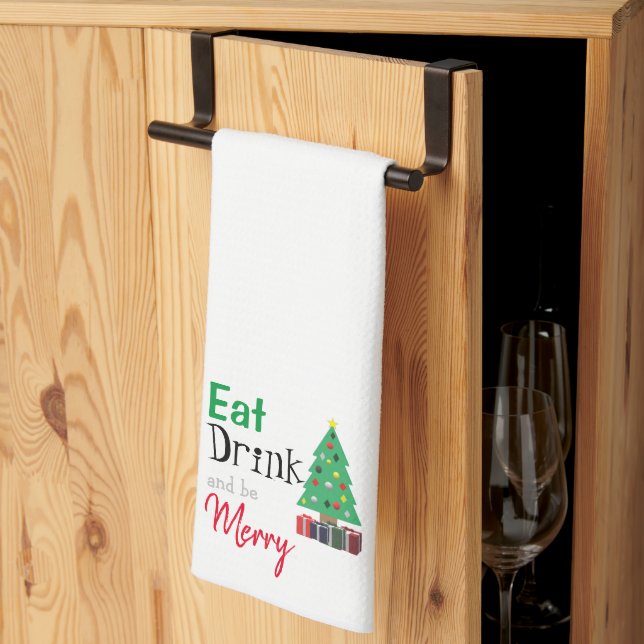 Linge De Cuisine Mangez, buvez et profitez  (Pliage en tiers)