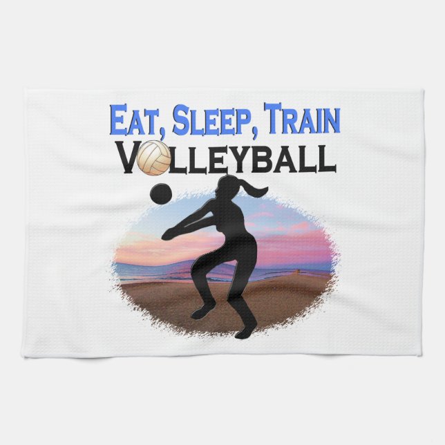 LINGE DE CUISINE MANGEZ, DORMEZ, FORMEZ LE VOLLEYBALL (Horizontal)