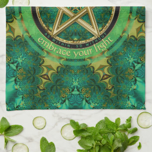 Linge De Cuisine Manifestez Votre Pentacle Solaire Doré Magique Éto