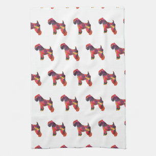 Linge De Cuisine Manteau doux à roulette Terrier Chien Geo Multi