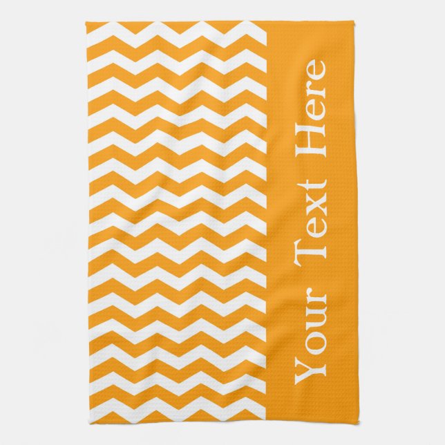 Linge De Cuisine Marbella Orange Wave Chevron personnalisable (Vertical)