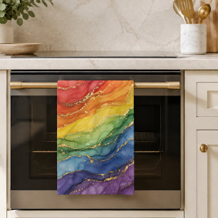 Linge De Cuisine Marbre arc-en-ciel LGBTQ
