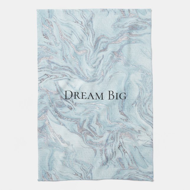 Linge De Cuisine Marbre bleu (Vertical)