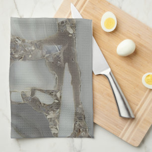 Linge De Cuisine Marbre Gris avec Veine d'Or