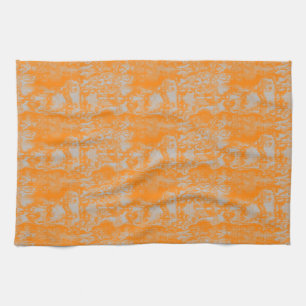 Linge De Cuisine Marbre orange et gris