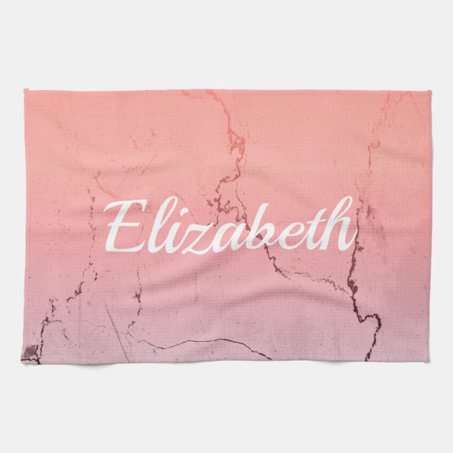 Linge De Cuisine Marbre rose (Horizontal)