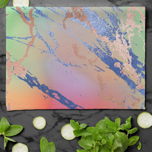 Linge De Cuisine Marbre vif   Aquarelle couleur gras pastel